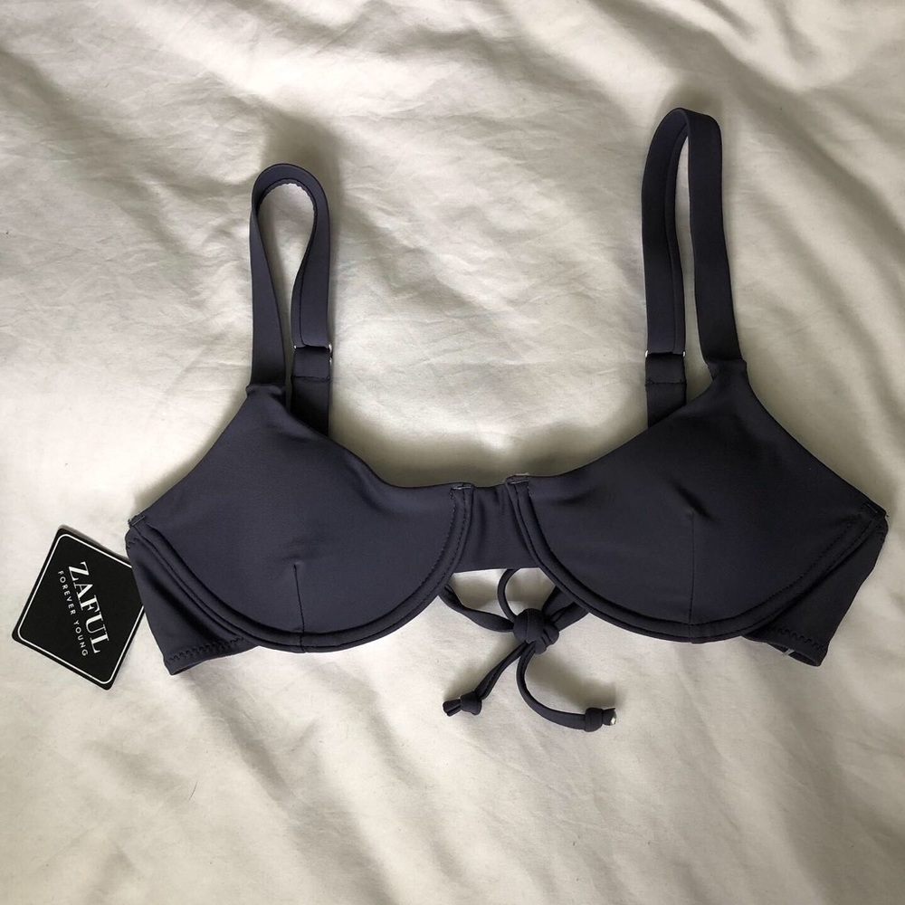 Zaful Grey Balconette Bikini Top